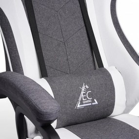 JAKS Herná stolička šedo biela LevelUp
