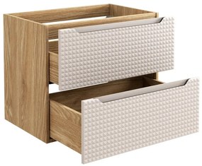 Závěsná umyvadlová skříňka Luxor Beige 82-70-2S béžová/dub olejovaný