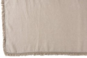 Béžový ľanový pléd so strapcami Franje - 150 * 200 cm