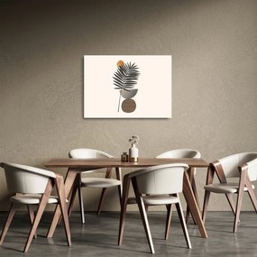 Sklenený obraz - Abstrakcia s palmovým listom (70x50 cm)