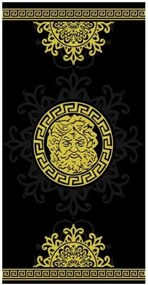 Velká plážová osuška s antickým motívom boha Zeusa – 100 % bavlna s vysokou gramážou 420 g/m² – nadštandardný rozmer 90×165 cm