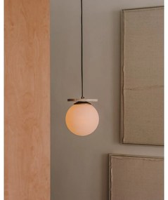 Biele závesné svietidlo so skleneným tienidlom ø 20 cm Malachi – Kave Home