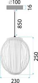 Toolight Toolight, stropné svietidlo 1xE27 APP1634-1CP, prírodná hnedá, OSW-03616