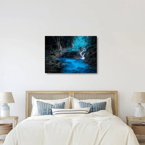 Sklenený obraz - Magická noc v tropickom lese (70x50 cm)