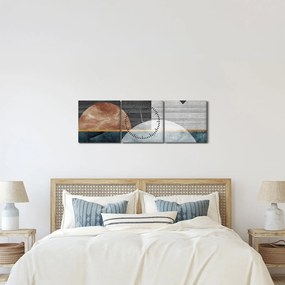 Obraz - Tvary a textúry (s hodinami) (90x30 cm)