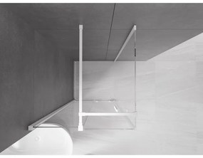 Mexen Velar, sprchový kút s posuvnými dverami 90(dvere) x 90(stena) cm, 8mm číre sklo, biela, 871-090-090-01-20