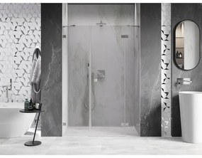 Mexen Lunar, pravé otočné sprchové dvere 120 cm, 8mm číre sklo, oceľový profil, 834S-120-050-97-00-P