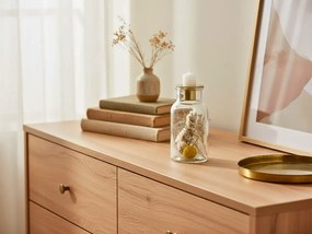 Sklenený svietnik so sušenými kvetmi BLOOMY, výška 13 cm