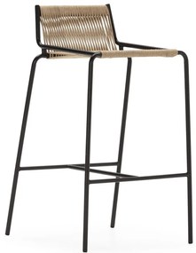 Béžová kovová barová stolička (výška sedadla 65 cm) Emily – Marckeric