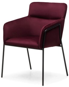 Vínové dizajnové jedálenské kreslo HELSINKI VELVET