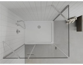 Mexen Roma, sprchovací kút 110 (dvere) x 100 (stena) cm, 6mm číre sklo, chrómový profil + slim sprchová vanička 5cm, 854-110-100-01-00-4010