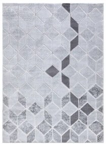 Koberec MEFE B400 Kocka, geometrický 3D štrukturálny - sivý