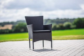 Záhradné ratanové kreslo HAMBURG, čierna