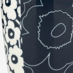 Marimekko Set Oiva Kollaasi Unikko veľký hrnček a tanierik Unikko 60th Anniversary tmavo modrý