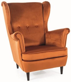 Kreslo Lord Velvet, oranžová / čierna