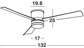 Stropný ventilátor Silky 13.2 nikel s diaľkovým ovládaním