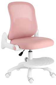 Detská otočná stolička Neoseat JUNI s podnožou — látka, ružová