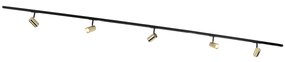 Koľajnicový systém s 5 reflektormi 1-fázový čierny so zlatom - Jeana