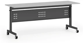 Mobilný stôl PRIMO MOBI, 1800 x 600 mm, čierna podnož, sivá