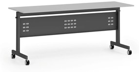 Mobilný stôl PRIMO MOBI, 1800 x 600 mm, čierna podnož, sivá