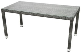 DEOKORK Záhradný ratanový stôl NAPOLI 160x80 cm (sivá)