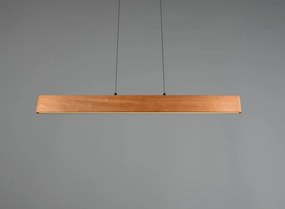 LED závesné svietidlo v prírodnej farbe s dreveným tienidlom Edgewood – Trio