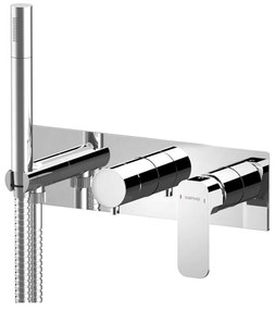 Podomietková sprchová batéria v lesklej striebornej farbe (2 výstupy) Spy – Sapho