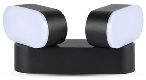 V-Tac LED Vonkajšie flexibilné nástenné svietidlo 2xLED/12W/230V IP65 čierna VT0860