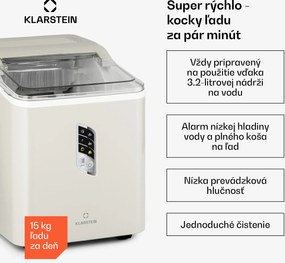 Klarstein Albaron, výrobník ľadu, tvar náboja, 12 kg/24 h, nádrž 1,5 l, displej