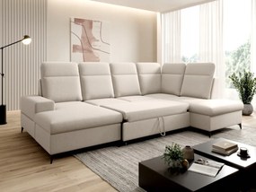 Moderná rozkladacia rohová sedačka veľké U 320x202x108 opierky hlavy Sage 2 O-sofa