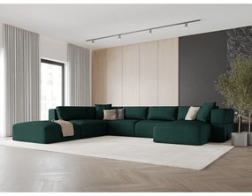 Zelená rohová pohovka do "U", ľavý roh Esther - Milo Casa