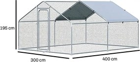 Výbeh pre sliepky BestBerg BBCH‑12 / 12 m² / 300 × 400 × 195 cm / kurník