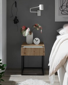 Nočný stolík s 1 zásuvkou Marle, dub artisan