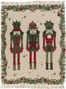 Režný prehoz na posteľ s motívom luskáčikov Nutcrackers – 170*130*1 cm
