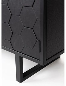 Čierna nízka komoda z borovicového dreva 140x58 cm Linc - White Label