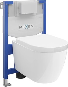 Mexen, Mexen zestaw podtynkowy WC stelaż Fenix XS-F z miską WC Rico i deską wolnoopadającą, biały - 68030478000