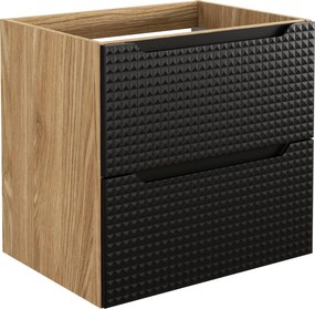 Comad Kúpeľňová skrinka pod umývadlo Luxor Black 60 čierna/dub olejovaný
