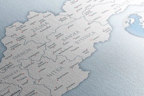 Obraz podrobná mapa Slovenska - 90x60