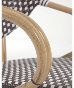 Hnedá kovová/plastová záhradná stolička Marilyn – Kave Home