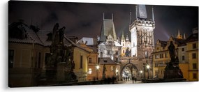 Obraz osvetlenej Prašnej brány (120x50 cm)