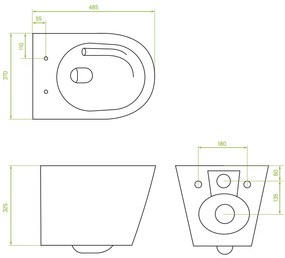 Laveo Jari Cycleon, závesné WC s vírivým systémom CycleOn 485x370x325 mm + toaletné sedadlo, biela, LAV-VMJ_609S