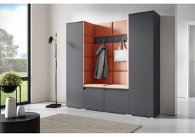 Predsieňová stena AMI 31 Bez zrkadla Grafit Oranžová