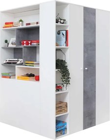 Šatňová šatníková skriňa Sigma 1, biela mat / betón