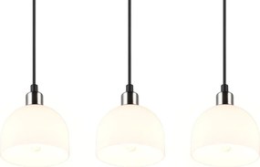 Závesné stropné osvetlenie Molly, matný nikel/biele sklo