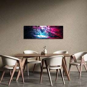 Obraz svetelného srdca (s hodinami) (90x30 cm)