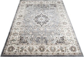 Sivý obdĺžnikový koberec Dubai CHU – polypropylén, nízky vlas Rozmer: 60x100 cm