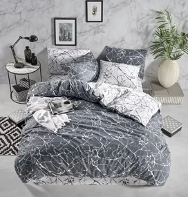 Obliečky bavlnené Mramor deluxe TiaHome - 1x Vankúš 90x70cm, 1x Paplón 140x220cm