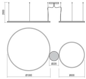 Redo 01-1721 - LED Luster na lanku ORBIT LED/42W + LED/66W/230V bronz