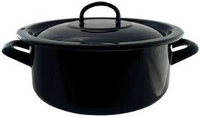 Čierny smaltovaný hrniec s pokrievkou Blacck - Ø20cm - 2,8L