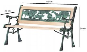 Dětská zahradní lavice ELARA 82 cm z masivu/zelená